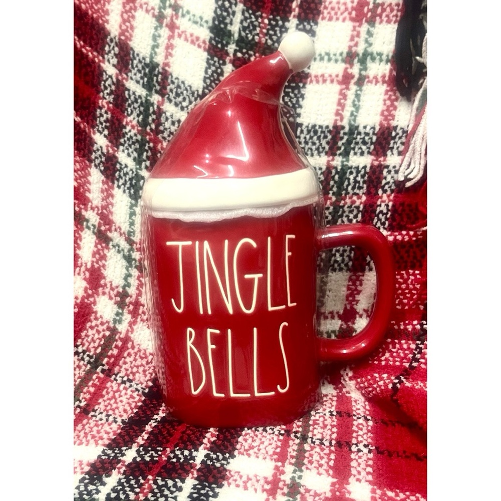 RAE DUNN Jingle Bells Mug with Topper